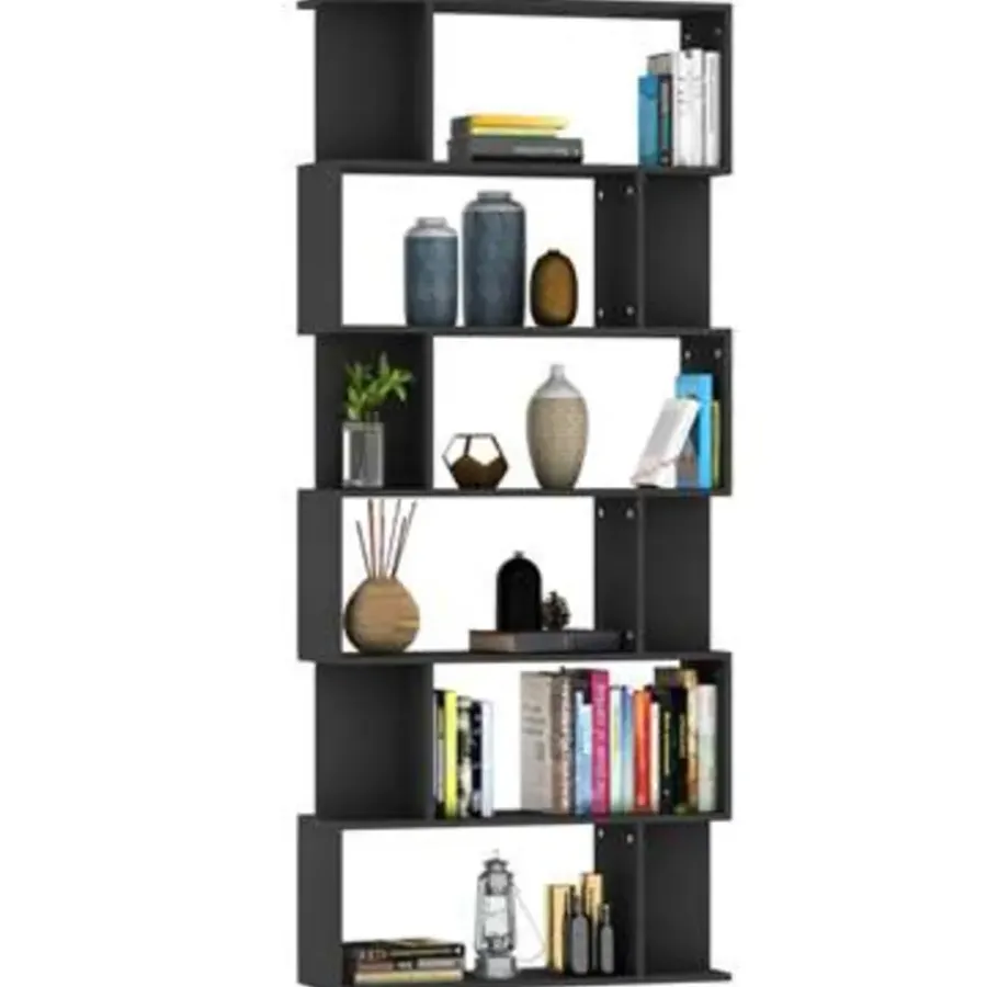 Boekenkasten|Boekenkasten-vidaXL - Boekenkast - Zwart - Bewerkt hout