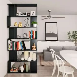 Boekenkasten|Boekenkasten-vidaXL - Boekenkast - Zwart - Bewerkt hout