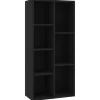 Boekenkasten|Boekenkasten-vidaXL - Boekenkast - Zwart - Bewerkt hout