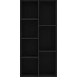 Boekenkasten|Boekenkasten-vidaXL - Boekenkast - Zwart - Bewerkt hout