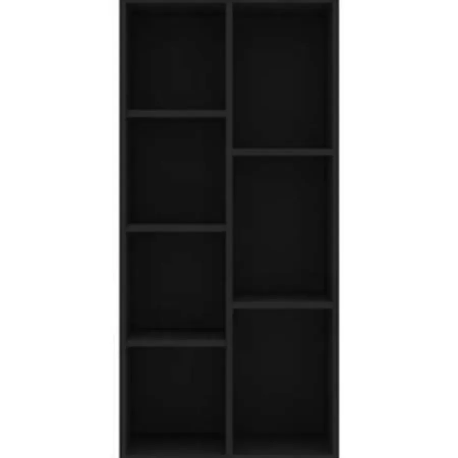Boekenkasten|Boekenkasten-vidaXL - Boekenkast - Zwart - Bewerkt hout