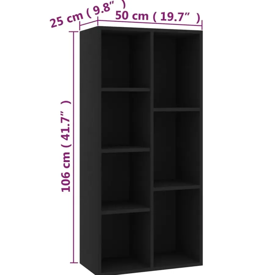 Boekenkasten|Boekenkasten-vidaXL - Boekenkast - Zwart - Bewerkt hout