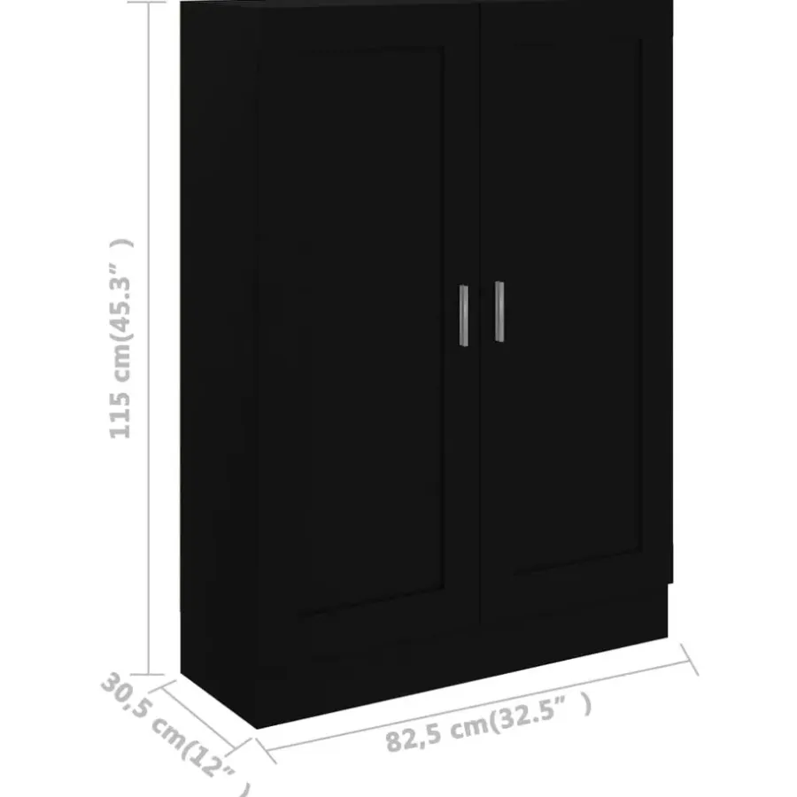 vidaXL - Boekenkast - Zwart - Bewerkt hout