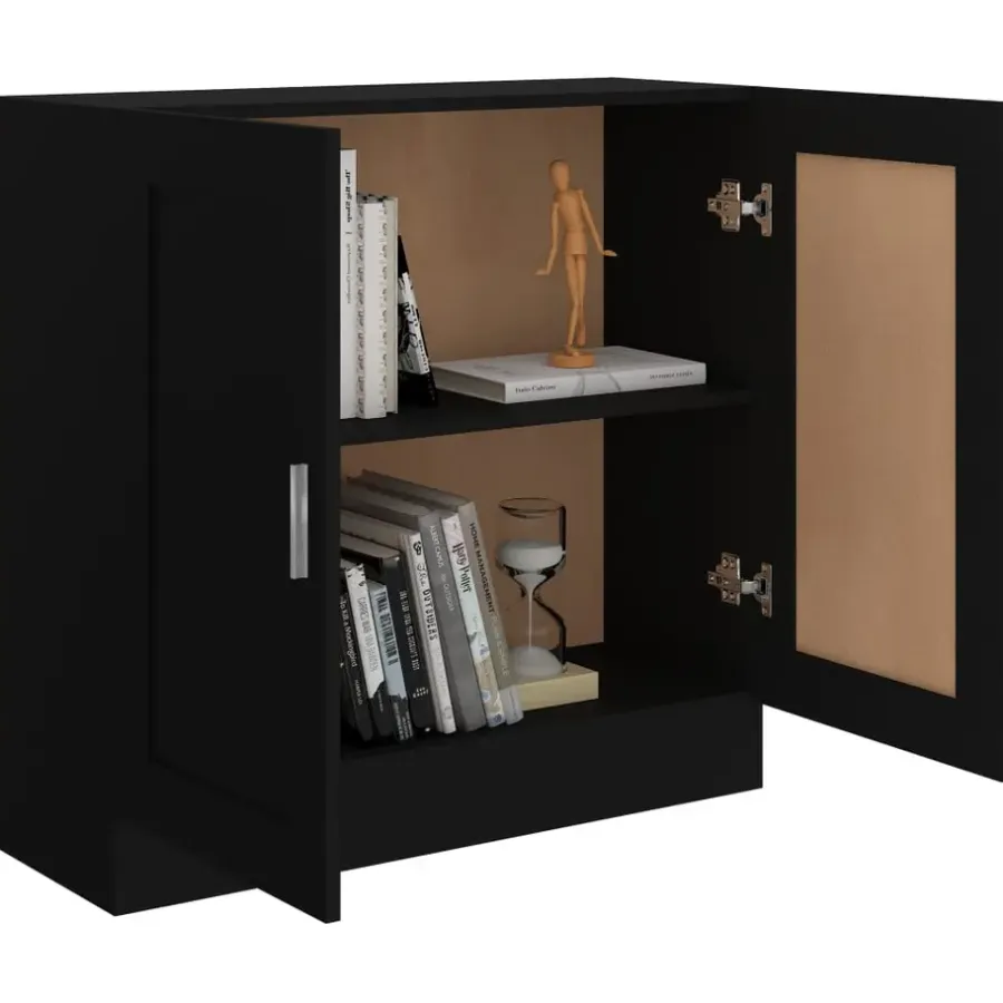 vidaXL - Boekenkast - Zwart - Bewerkt hout