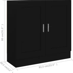 vidaXL - Boekenkast - Zwart - Bewerkt hout