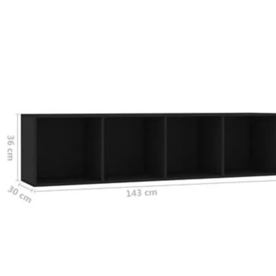vidaXL - Boekenkast - Zwart - Bewerkt hout