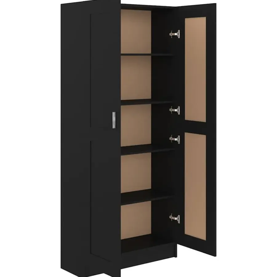 vidaXL - Boekenkast - Zwart - Bewerkt hout