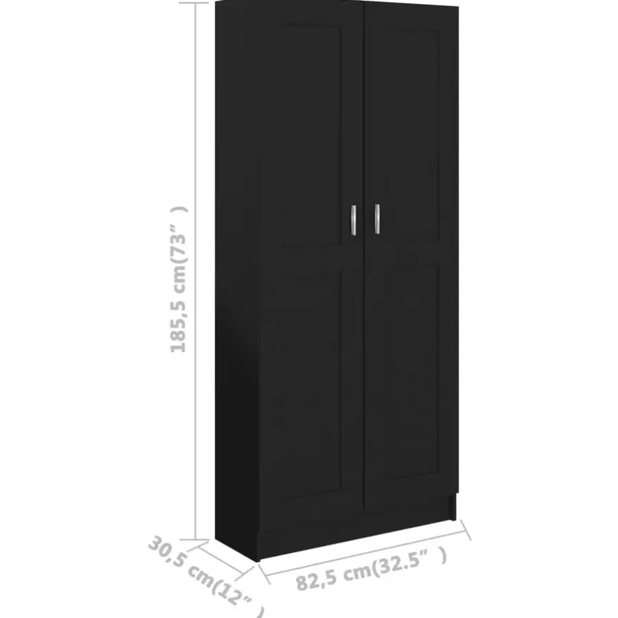 vidaXL - Boekenkast - Zwart - Bewerkt hout