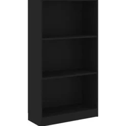 Boekenkasten|Boekenkasten-vidaXL - Boekenkast - Zwart - Bewerkt hout - 60 x 24 x 109 cm