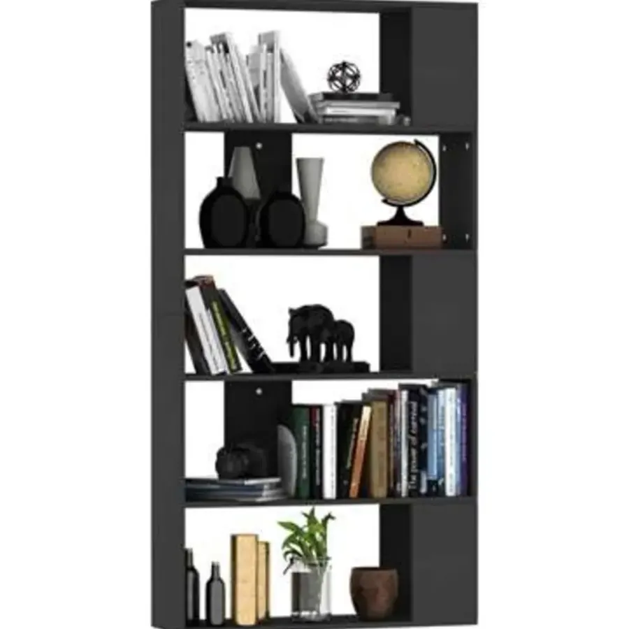 vidaXL - Boekenkast - Zwart - Bewerkt hout