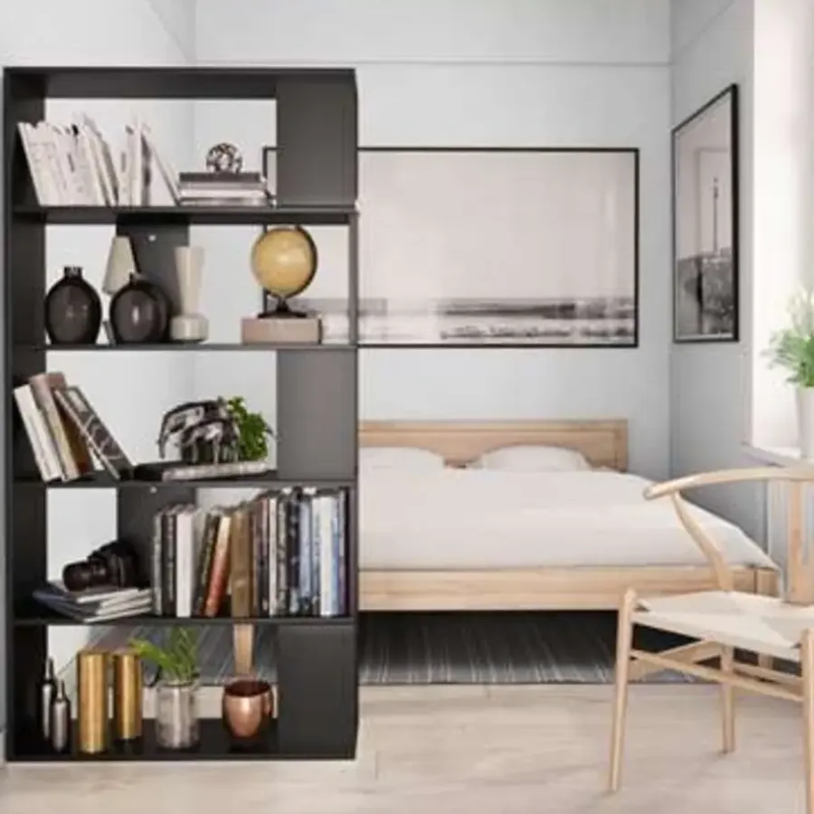 vidaXL - Boekenkast - Zwart - Bewerkt hout