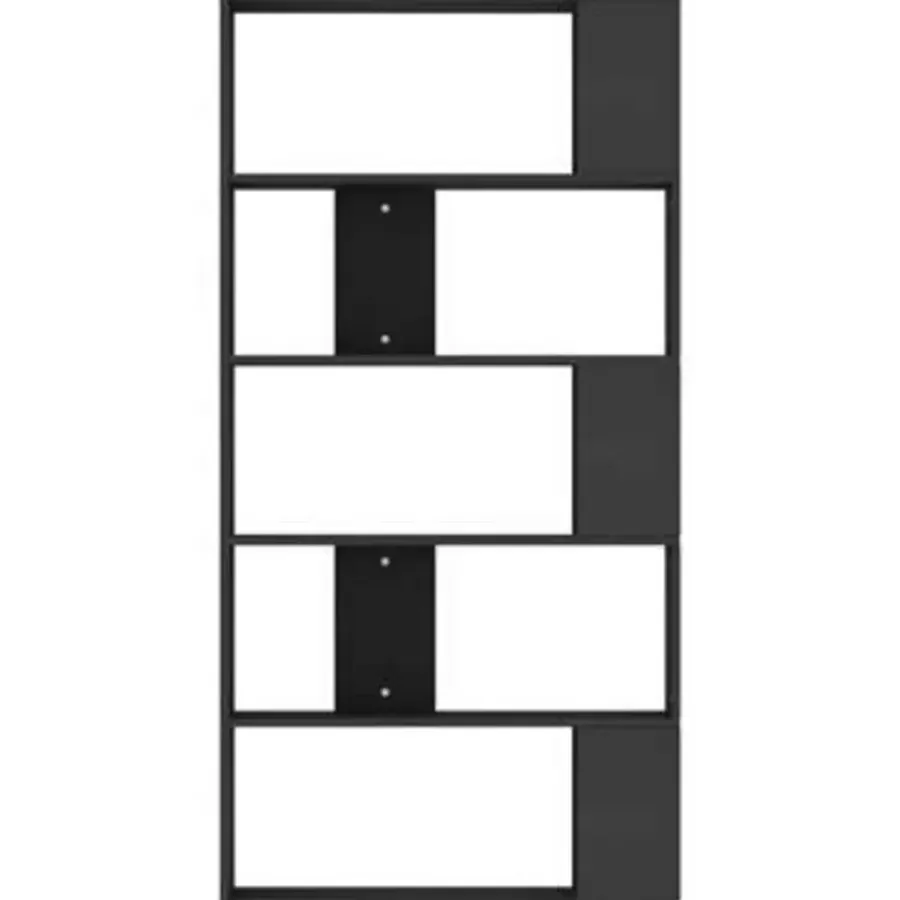 vidaXL - Boekenkast - Zwart - Bewerkt hout