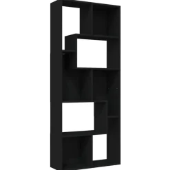 Boekenkasten|Boekenkasten-vidaXL - Boekenkast - Zwart - Bewerkt hout