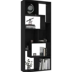 Boekenkasten|Boekenkasten-vidaXL - Boekenkast - Zwart - Bewerkt hout