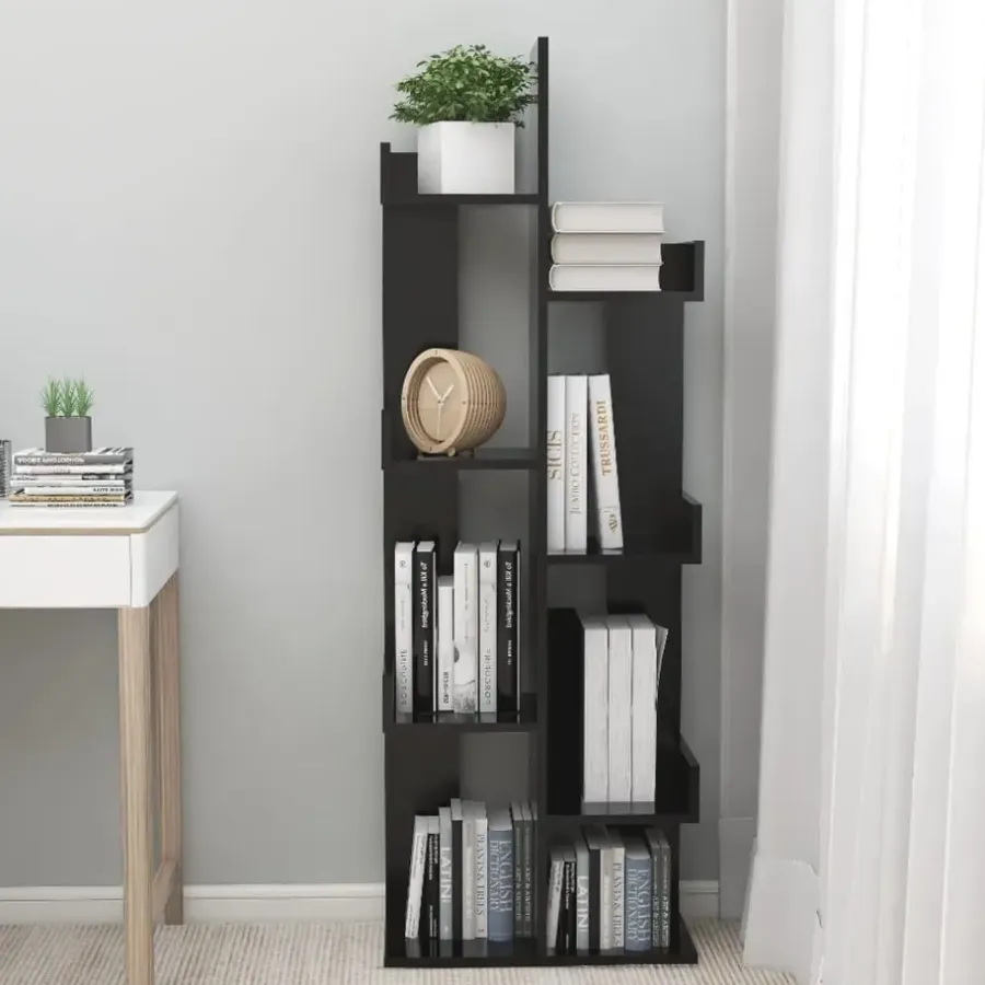 vidaXL - Boekenkast - Zwart - Bewerkt hout