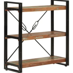 Boekenkasten|Boekenkasten-vidaXL - Boekenkast 3-laags - Multikleur - Gerecycled hout - 77 x 30 x 80 cm