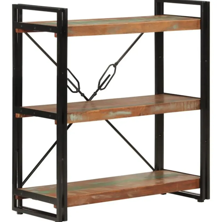 Boekenkasten|Boekenkasten-vidaXL - Boekenkast 3-laags - Multikleur - Gerecycled hout - 77 x 30 x 80 cm