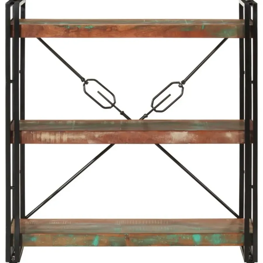 Boekenkasten|Boekenkasten-vidaXL - Boekenkast 3-laags - Multikleur - Gerecycled hout - 77 x 30 x 80 cm