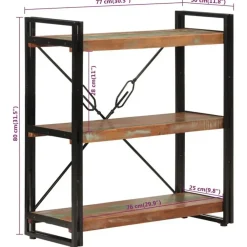Boekenkasten|Boekenkasten-vidaXL - Boekenkast 3-laags - Multikleur - Gerecycled hout - 77 x 30 x 80 cm