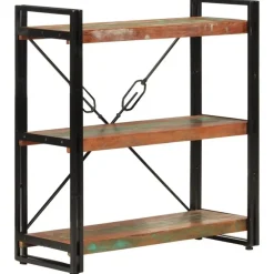 Boekenkasten|Boekenkasten-vidaXL - Boekenkast 3-laags - Multikleur - Gerecycled hout - 77 x 30 x 80 cm
