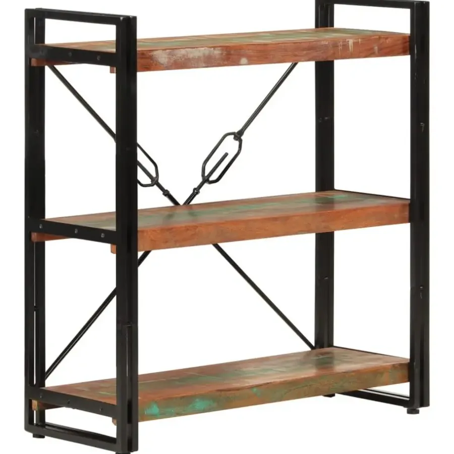 Boekenkasten|Boekenkasten-vidaXL - Boekenkast 3-laags - Multikleur - Gerecycled hout - 77 x 30 x 80 cm