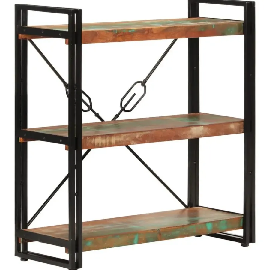 Boekenkasten|Boekenkasten-vidaXL - Boekenkast 3-laags - Multikleur - Gerecycled hout - 77 x 30 x 80 cm