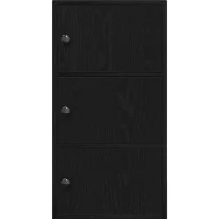 Boekenkasten|Boekenkasten-vidaXL - Boekenkast met 3 deuren voor woonkamers - Zwart - Hout - 40x24x77 cm