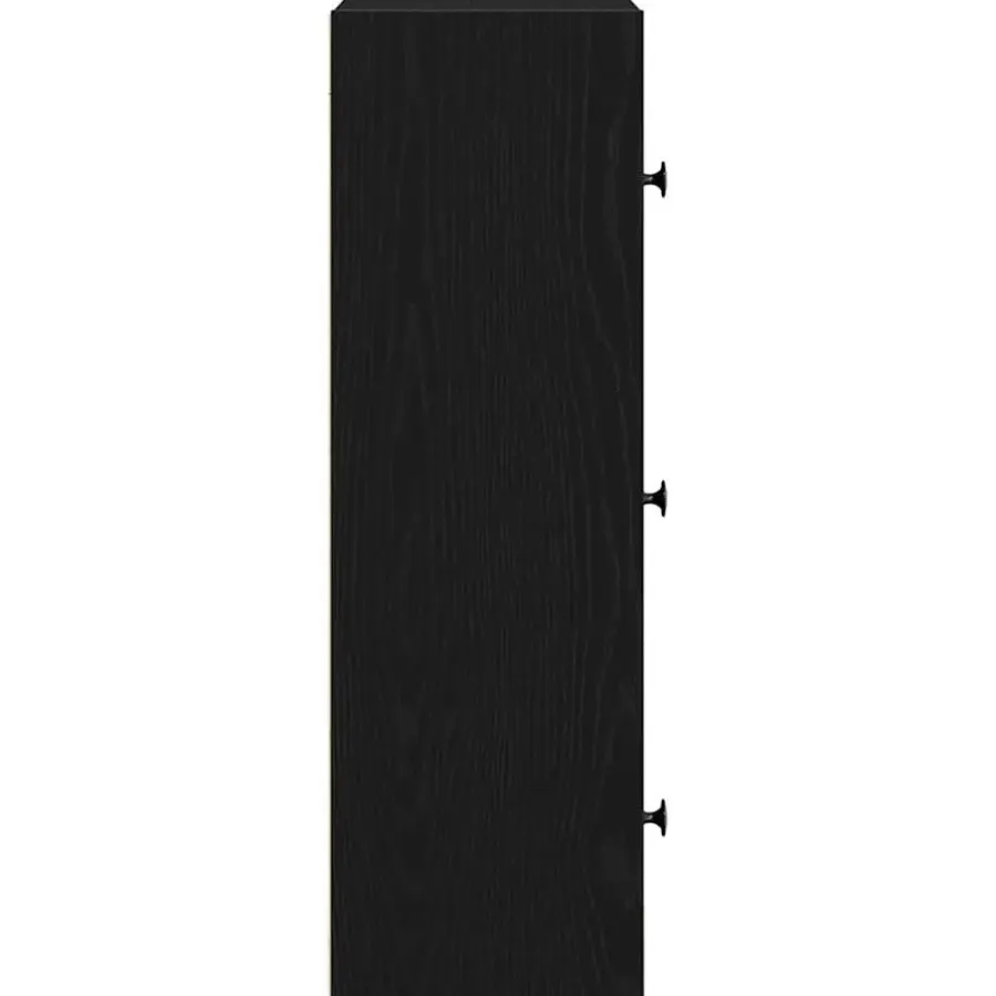 Boekenkasten|Boekenkasten-vidaXL - Boekenkast met 3 deuren voor woonkamers - Zwart - Hout - 40x24x77 cm
