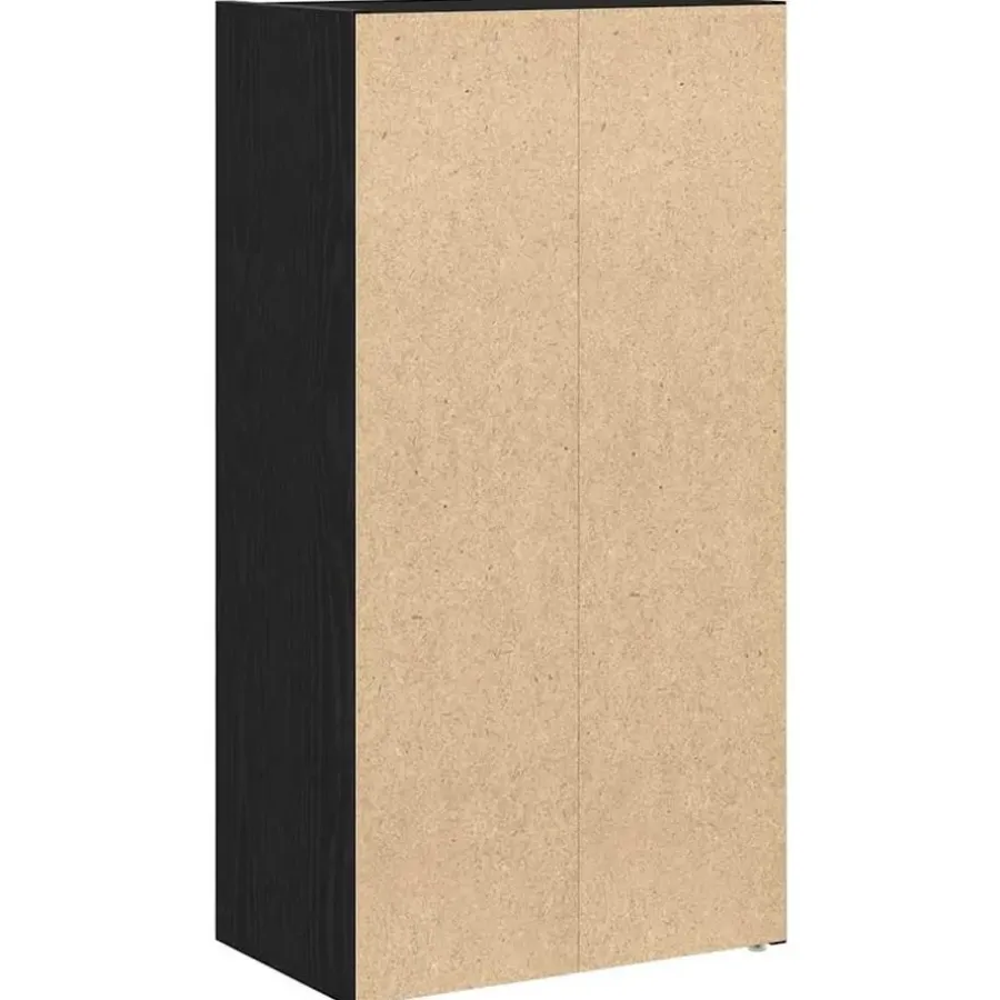 Boekenkasten|Boekenkasten-vidaXL - Boekenkast met 3 deuren voor woonkamers - Zwart - Hout - 40x24x77 cm