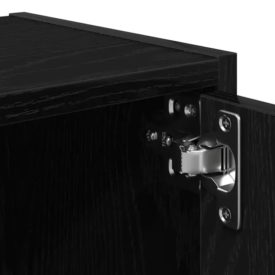 Boekenkasten|Boekenkasten-vidaXL - Boekenkast met 4 deuren voor woonkamers - Zwart - Hout - 40x24x102 cm