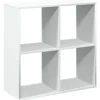Boekenkasten|Boekenkasten-vidaXL - Boekenkast met 4 open vakken voor woonkamers - Wit -69.5x29x69.5 cm