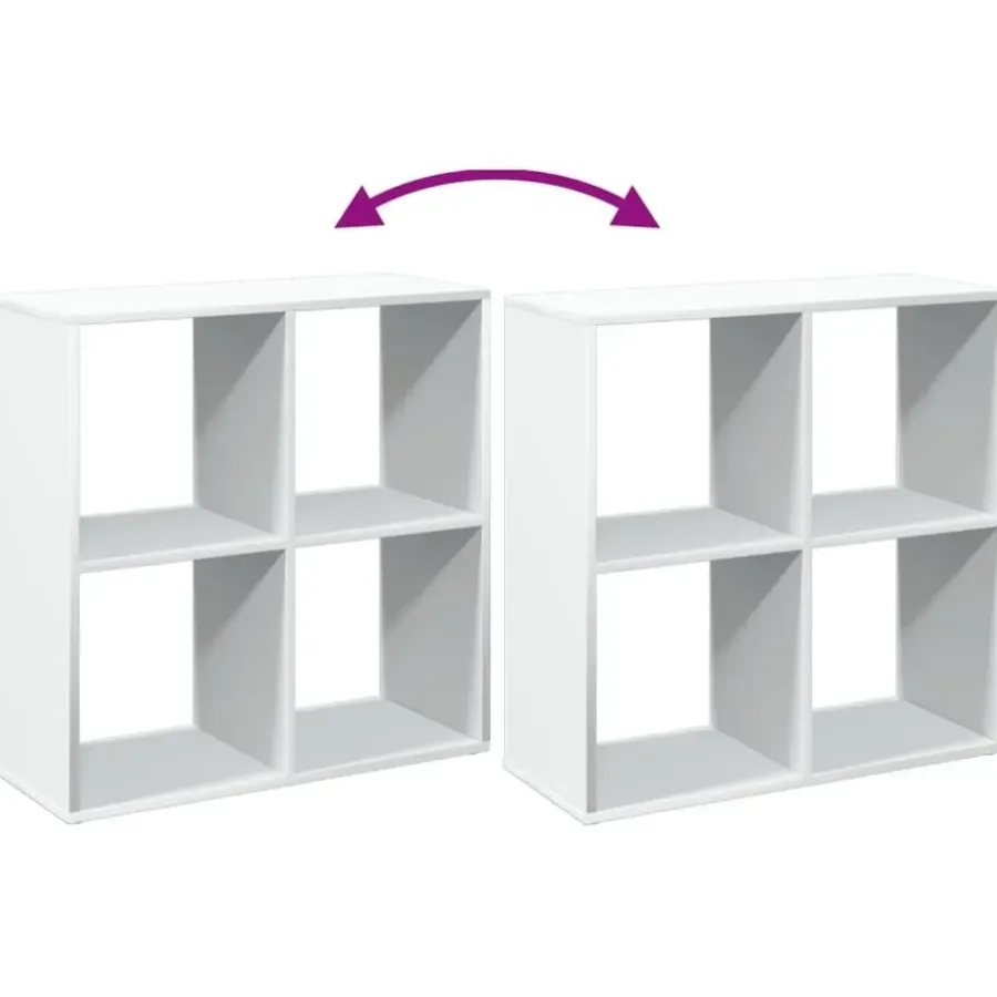 Boekenkasten|Boekenkasten-vidaXL - Boekenkast met 4 open vakken voor woonkamers - Wit -69.5x29x69.5 cm