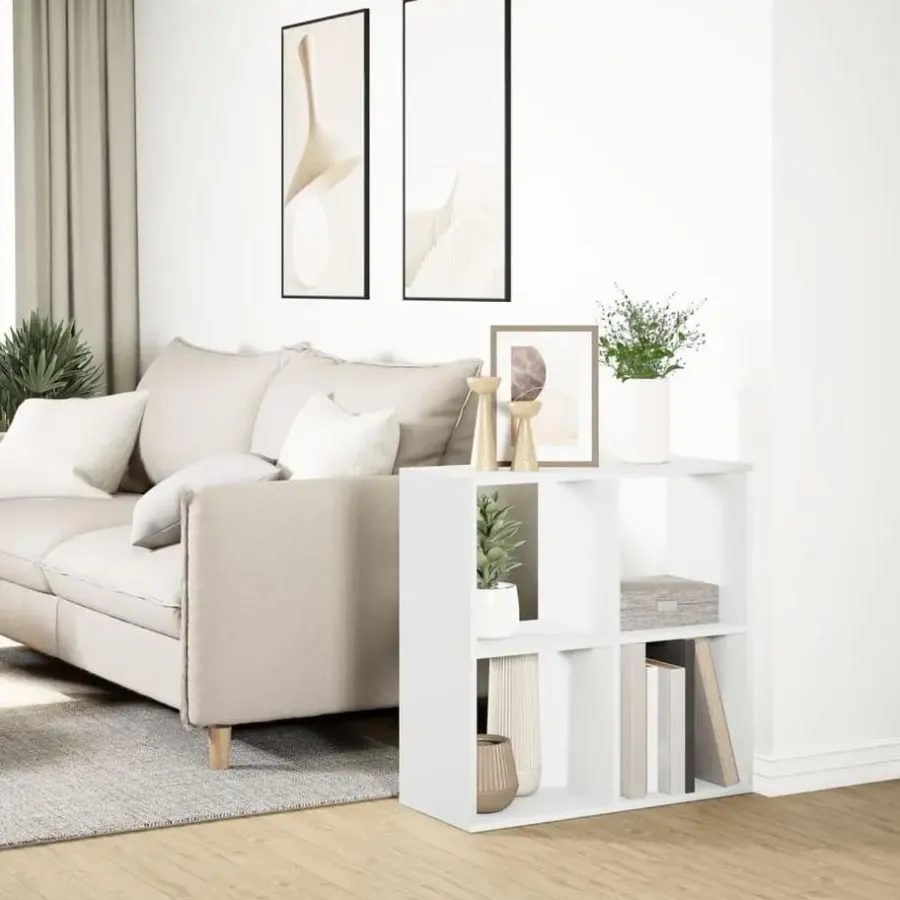 Boekenkasten|Boekenkasten-vidaXL - Boekenkast met 4 open vakken voor woonkamers - Wit -69.5x29x69.5 cm