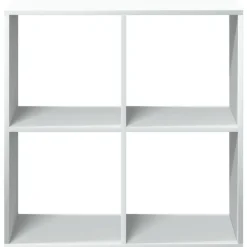 Boekenkasten|Boekenkasten-vidaXL - Boekenkast met 4 open vakken voor woonkamers - Wit -69.5x29x69.5 cm