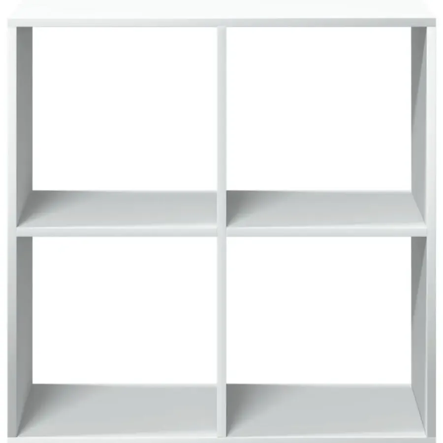 Boekenkasten|Boekenkasten-vidaXL - Boekenkast met 4 open vakken voor woonkamers - Wit -69.5x29x69.5 cm