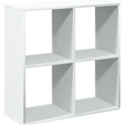 Boekenkasten|Boekenkasten-vidaXL - Boekenkast met 4 open vakken voor woonkamers - Wit -69.5x29x69.5 cm