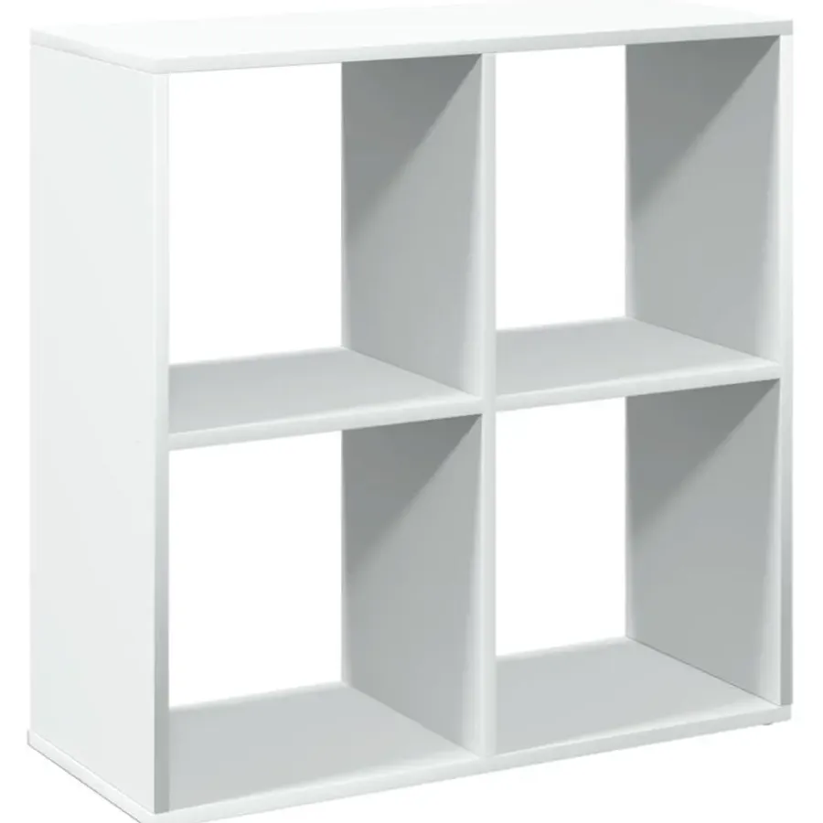 Boekenkasten|Boekenkasten-vidaXL - Boekenkast met 4 open vakken voor woonkamers - Wit -69.5x29x69.5 cm