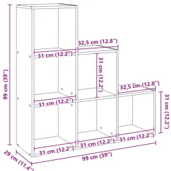 vidaXL - Boekenkast met 10 open vakken voor woonkamers - Wit - 99x29x99 cm
