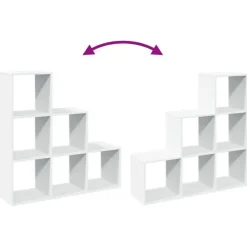 vidaXL - Boekenkast met 10 open vakken voor woonkamers - Wit - 99x29x99 cm