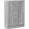 Boekenkasten|Boekenkasten-vidaXL - Boekenkast met 2 plakken en 2 deuren - Grijs sonoma - 82.5x30.5x115 cm
