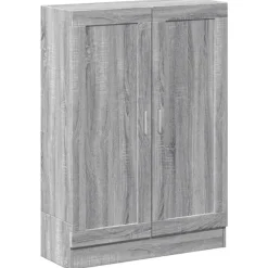 Boekenkasten|Boekenkasten-vidaXL - Boekenkast met 2 plakken en 2 deuren - Grijs sonoma - 82.5x30.5x115 cm