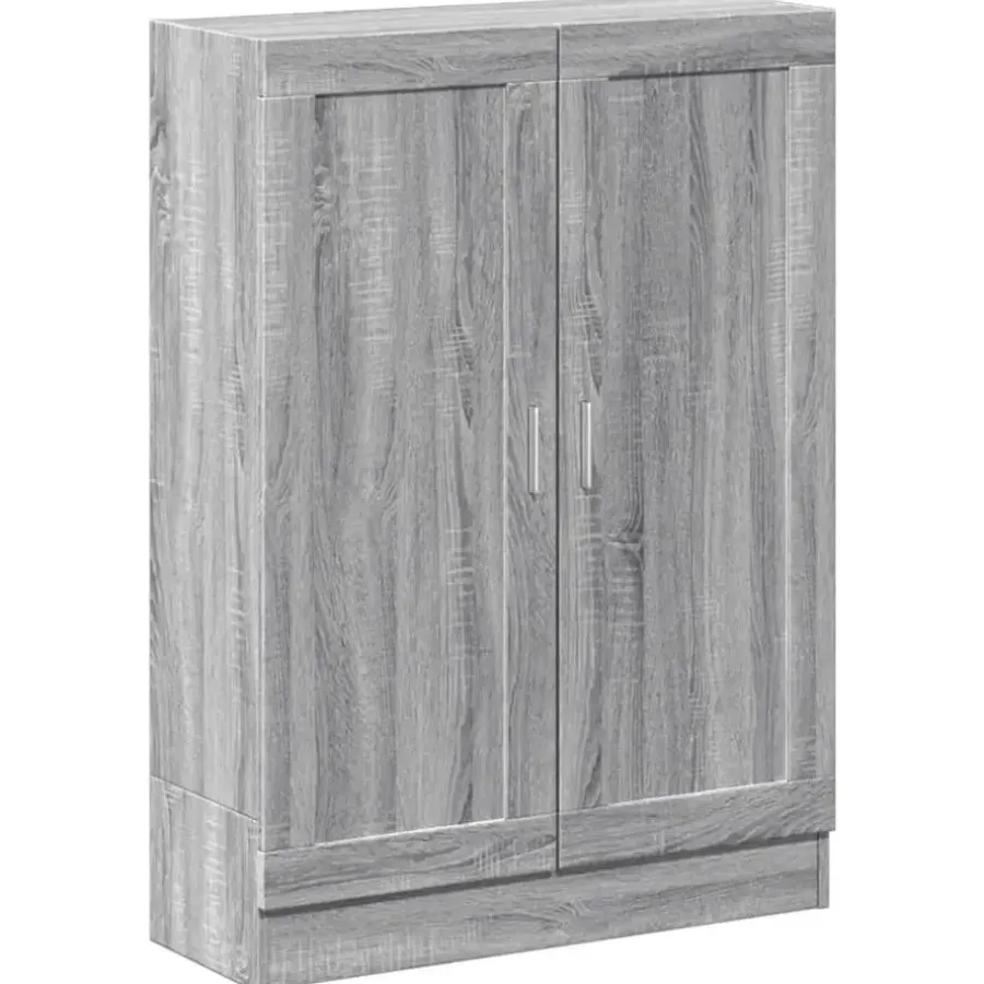 Boekenkasten|Boekenkasten-vidaXL - Boekenkast met 2 plakken en 2 deuren - Grijs sonoma - 82.5x30.5x115 cm