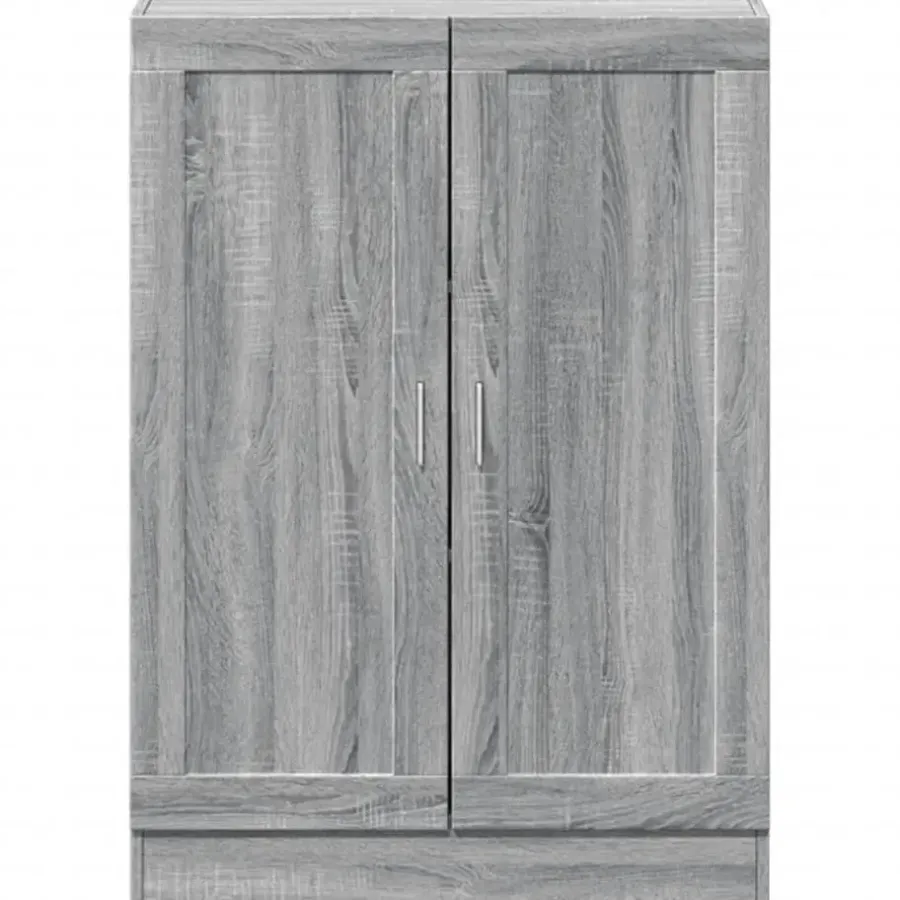 Boekenkasten|Boekenkasten-vidaXL - Boekenkast met 2 plakken en 2 deuren - Grijs sonoma - 82.5x30.5x115 cm