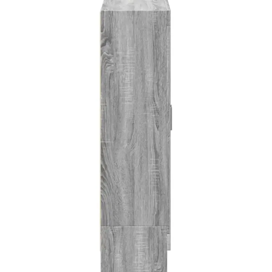 Boekenkasten|Boekenkasten-vidaXL - Boekenkast met 2 plakken en 2 deuren - Grijs sonoma - 82.5x30.5x115 cm