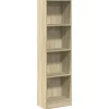 Boekenkasten|Boekenkasten-vidaXL - Boekenkast met 4 vakken - Sonoma eiken - Bewerkt hout - 40x24x143 cm