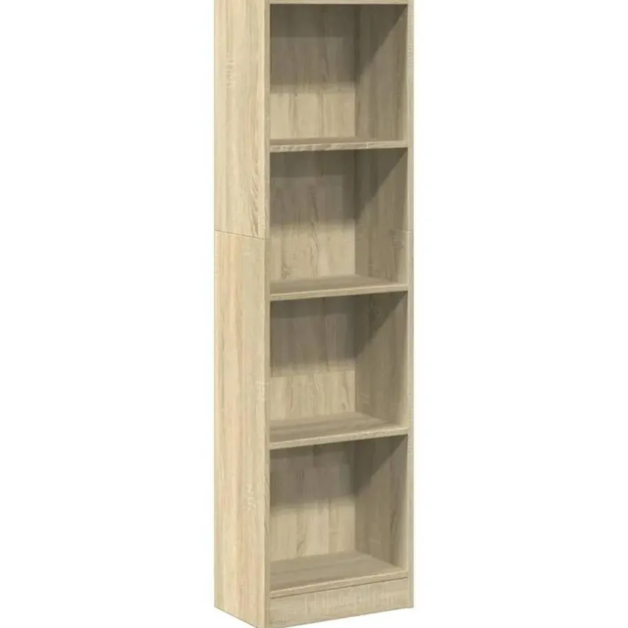 Boekenkasten|Boekenkasten-vidaXL - Boekenkast met 4 vakken - Sonoma eiken - Bewerkt hout - 40x24x143 cm