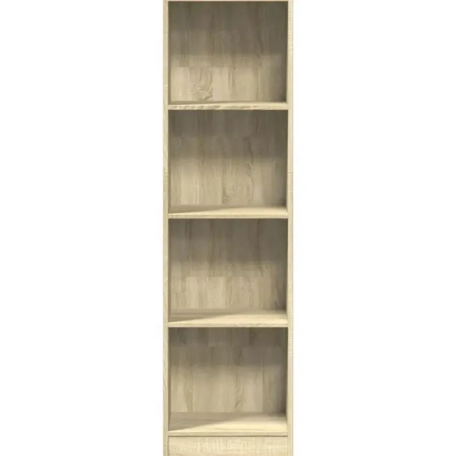 Boekenkasten|Boekenkasten-vidaXL - Boekenkast met 4 vakken - Sonoma eiken - Bewerkt hout - 40x24x143 cm