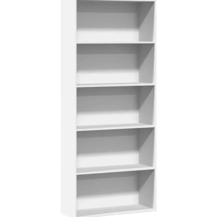vidaXL - Boekenkast met 5 vakken voor kantoor - Wit - Hout - 80x30x189 cm