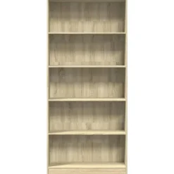 Boekenkasten|Boekenkasten-vidaXL - Boekenkast met 5 vakken - Sonoma eiken - Bewerkt hout - 80x24x176 cm