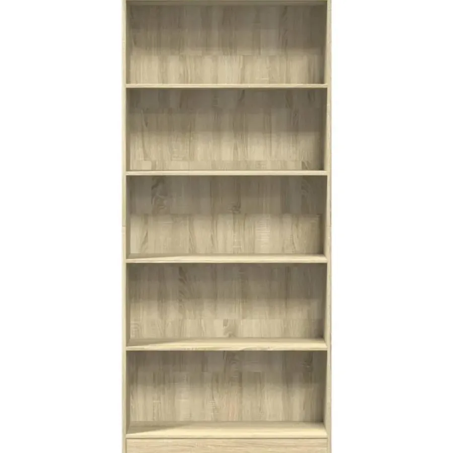 Boekenkasten|Boekenkasten-vidaXL - Boekenkast met 5 vakken - Sonoma eiken - Bewerkt hout - 80x24x176 cm